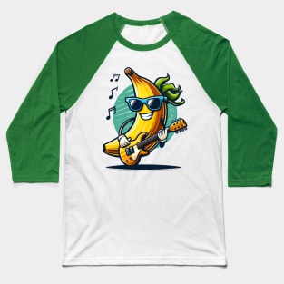 Banana Playing Guitar Baseball T-Shirt